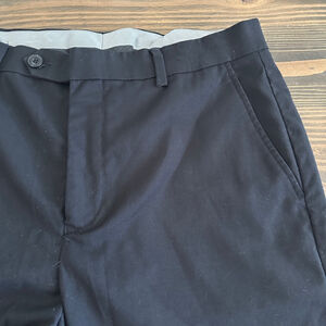 Men’s Michael Kors Black Flat-Front Dress Pants 32x32 Stretch Business Attire